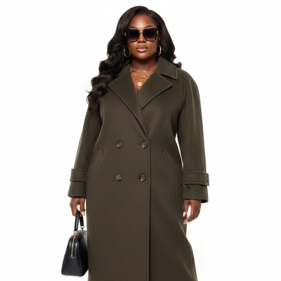 Unite Jackets & Blazers - Vintage Style Choc Brown Double Breasted Maxi Coat